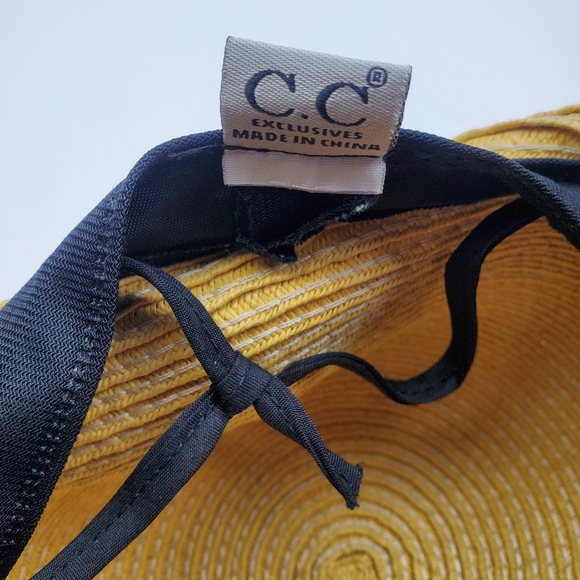 Toddler C.C Ribbon Band Straw Brim Beach Hat - Picture 6 of 7